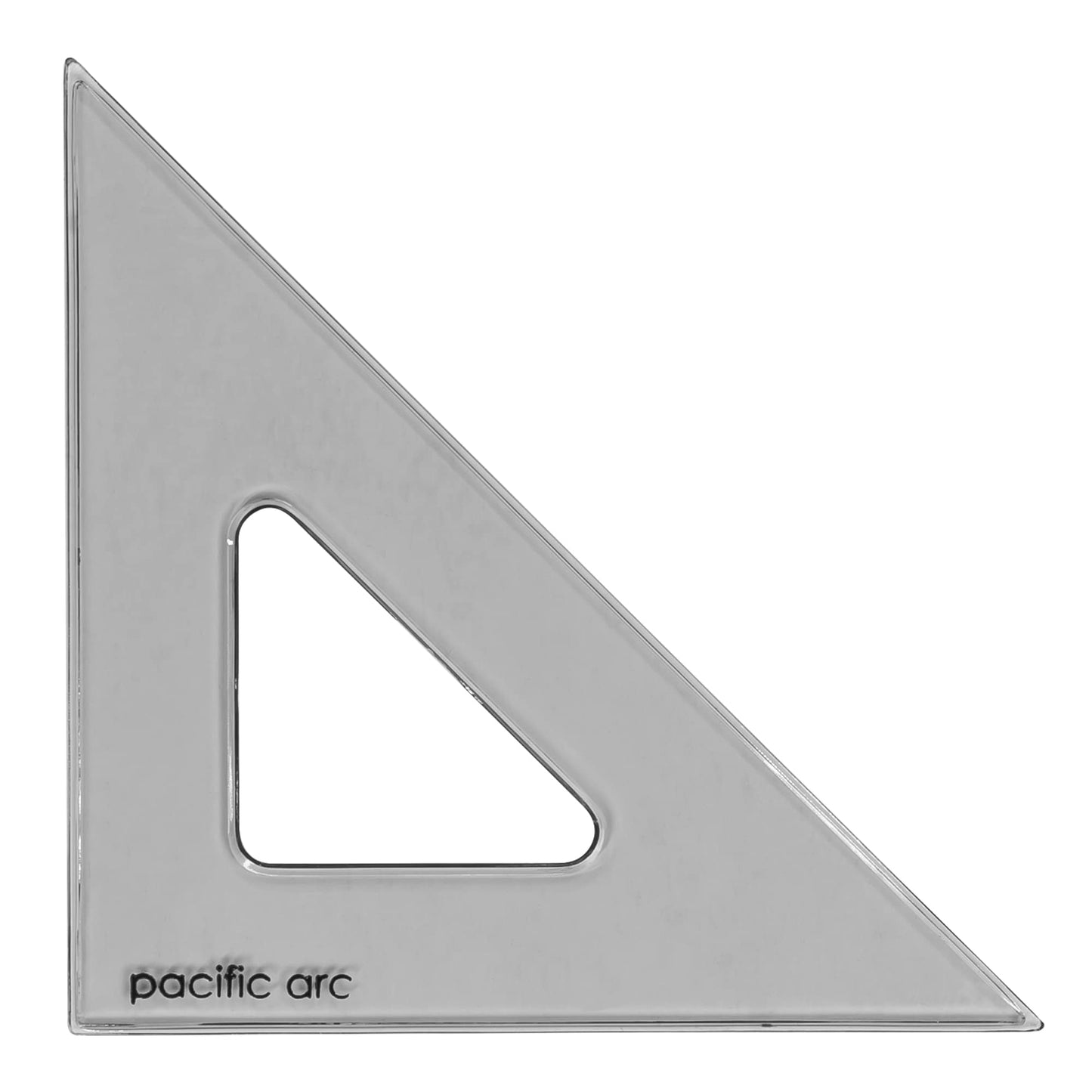 Pacific Arc's Scholastic Triangle - 6 inch - Smoke - 40/90 Angle - Polystyrene - Inking Edge - Technical Drawing Tools, Drafting, Architect and Engineering.