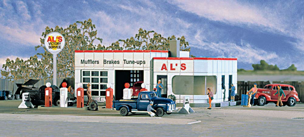 Walthers Cornerstone AL's Victory Service Gas Station 933-3243 N Scale Model Railroad - Structure Kit