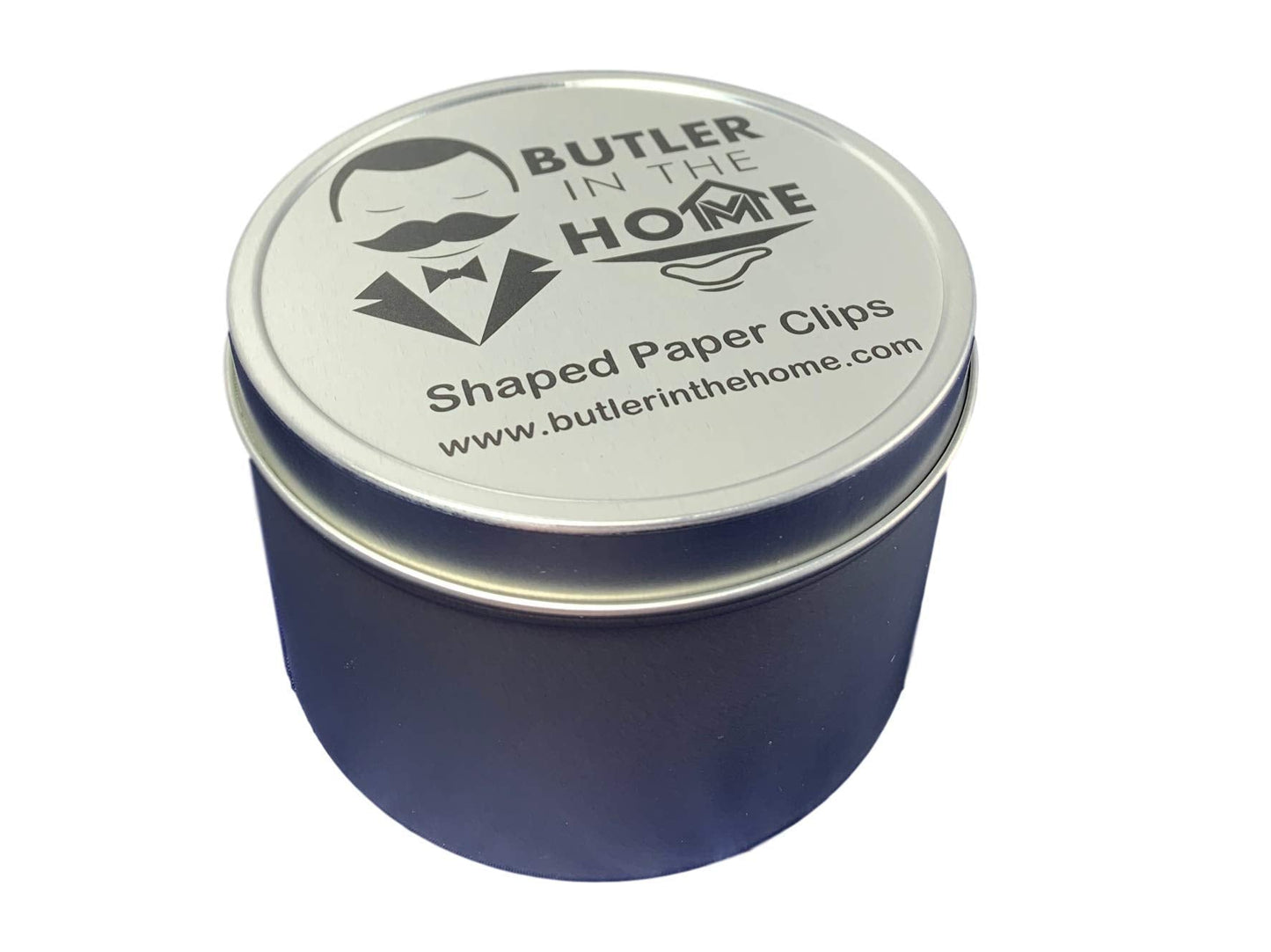 Butler in the Home 100 Count Martini Shaped Paper Clips Great for Paper Clip Collectors or Office Gift - Comes in Round Tin with Lid and Gift Box (White)