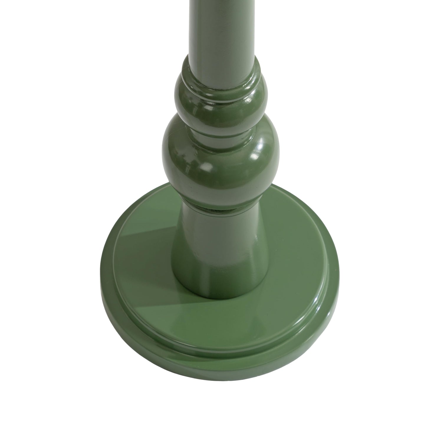 Kate and Laurel Wegner Transitional Wooden Round Drink Table, 8 x 8 x 23, Gloss Green, Modern Durable Pedestal Table for Use as Indoor Plant Stand, or Decorative Living Room Decor Accent