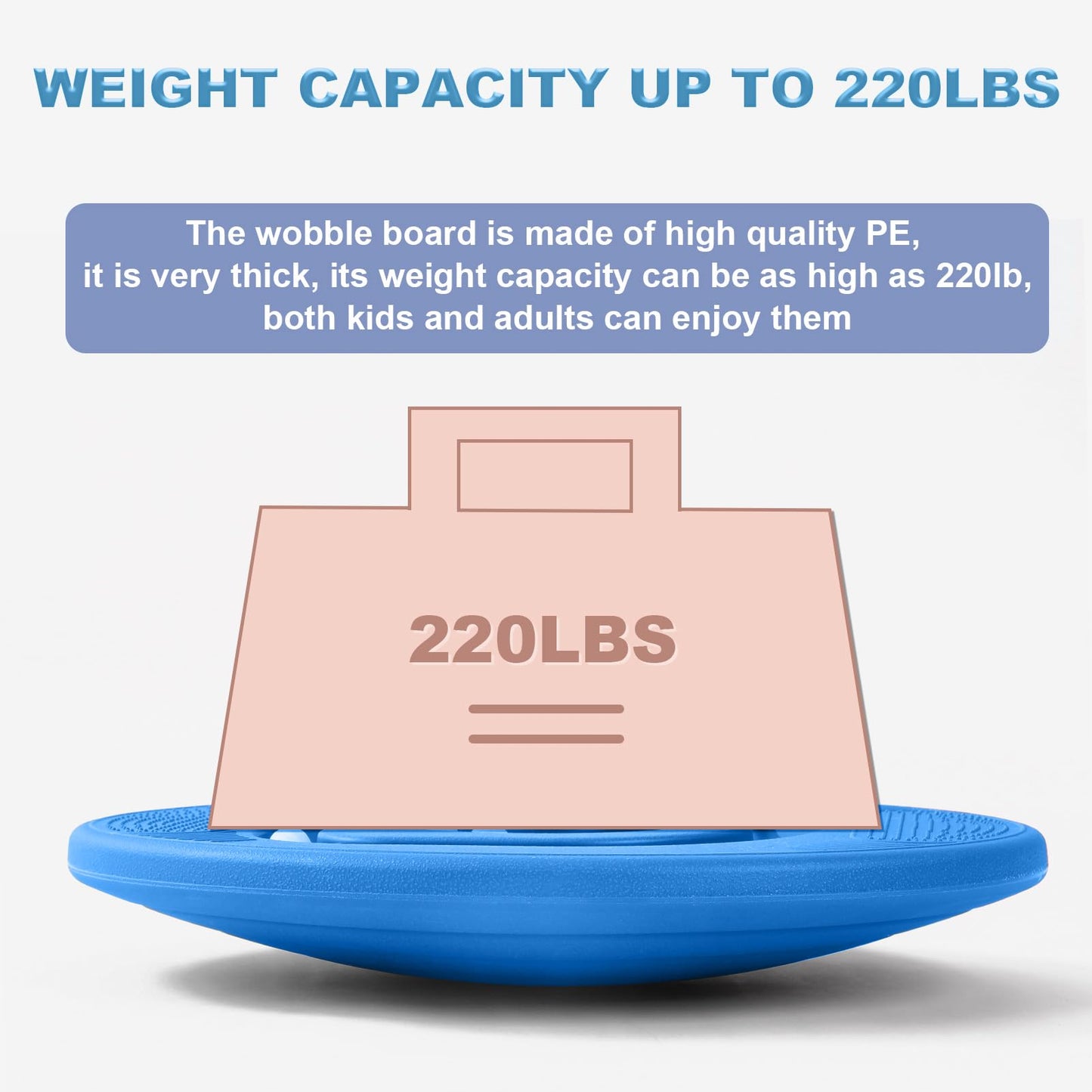 Kids Maze Balance Board - Wobble Trainer for Ski Surf Snowboard, Non-Slip Sensory Rocker Ages 3-12, Core Therapy & Skate Prep Ocean blue