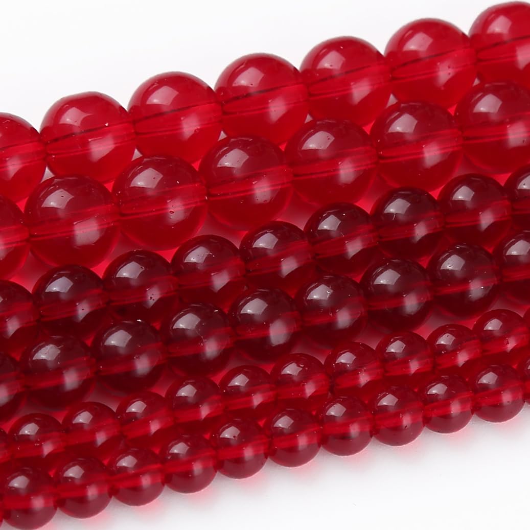 65PCS 6MM Garnet Red Glass Stone Beads Natural Gemstone Bead Crystal Healing Energy Jewelry Making DIY 15 inches