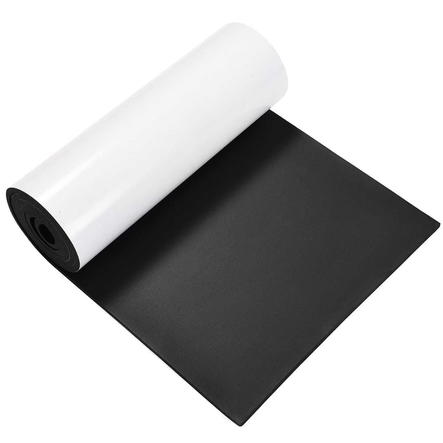 MYFULLY Neoprene Foam Sheet Roll with White Adhesive Backing, Closed Cell Sponge Rubber Padding, Soundproof & Waterproof Material for Cosplay, DIY, Crafts, Insulation (12 in x 59 in x 1/4 in)