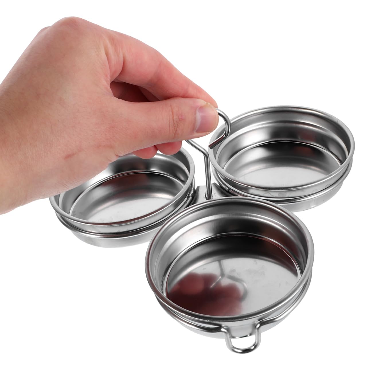 ULTECHNOVO Egg Poacher Cup 1-Cup Stainless Steel – Nonstick Coating Removable Rack – for Stovetop Steaming Poaching Boiling for Individual Eggs