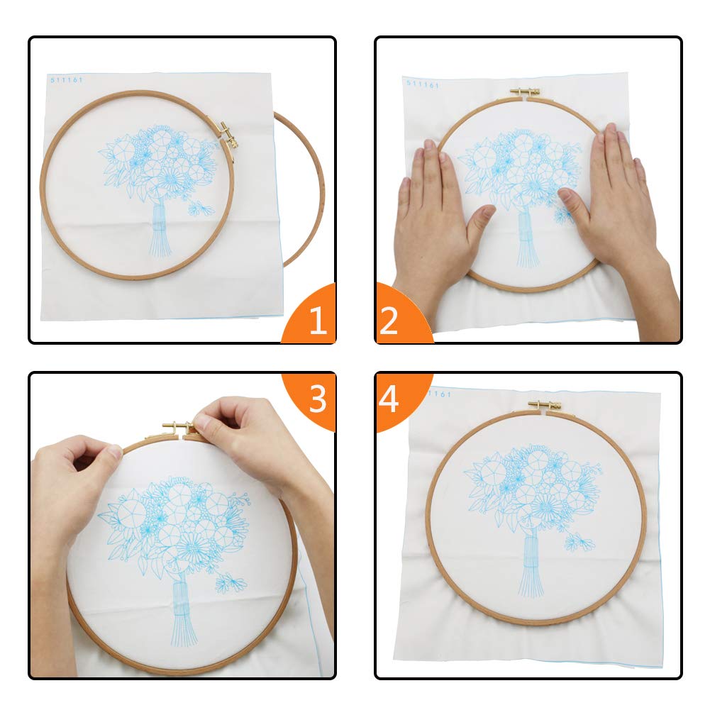 2 Pack 7 Inch Embroidery Hoop, Guofa 18CM Beech Wood Cross Stitch Hoops, Decorative Hanging Embroidery Frame for Needlepoint Sewing Project