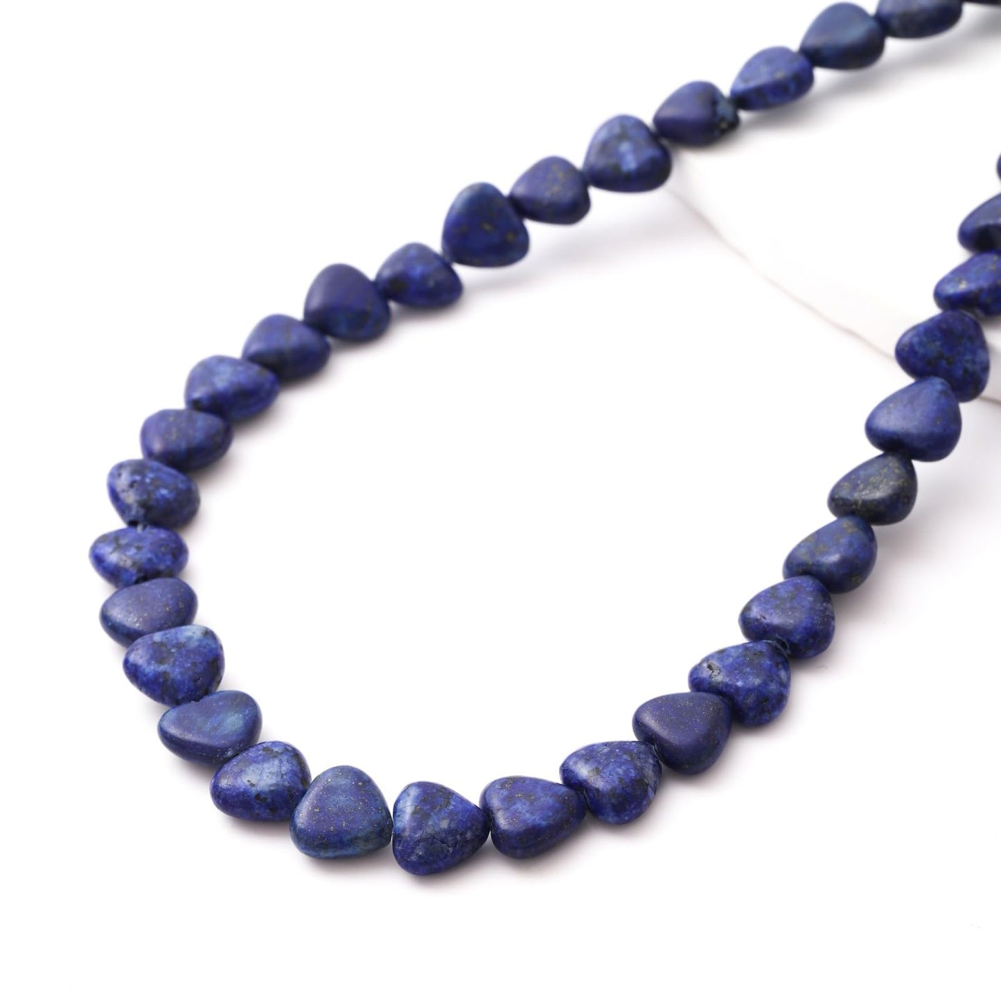 Natural Heart Shaped Lapis Lazuli Stone Beads 10mm Loose Crystal Healing Beads for DIY Necklace Bracelet Making Gemstone Craft Supplies