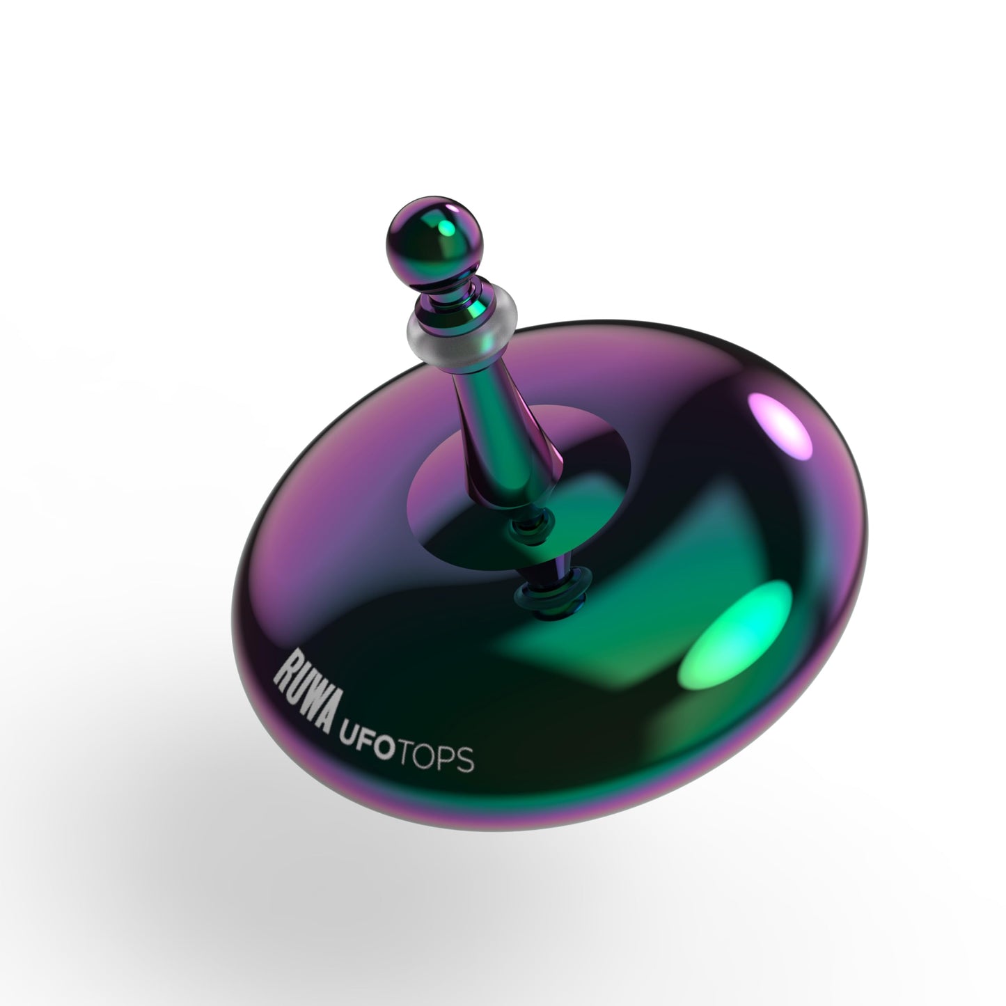 Plexity Labs UFO Tops Ruwa - Metal Spinning Fidget Toy Top - Inspired by The 1994 USS Ruwa, Zimbabwe UFO Incident - Psychedelic Stainless Steel