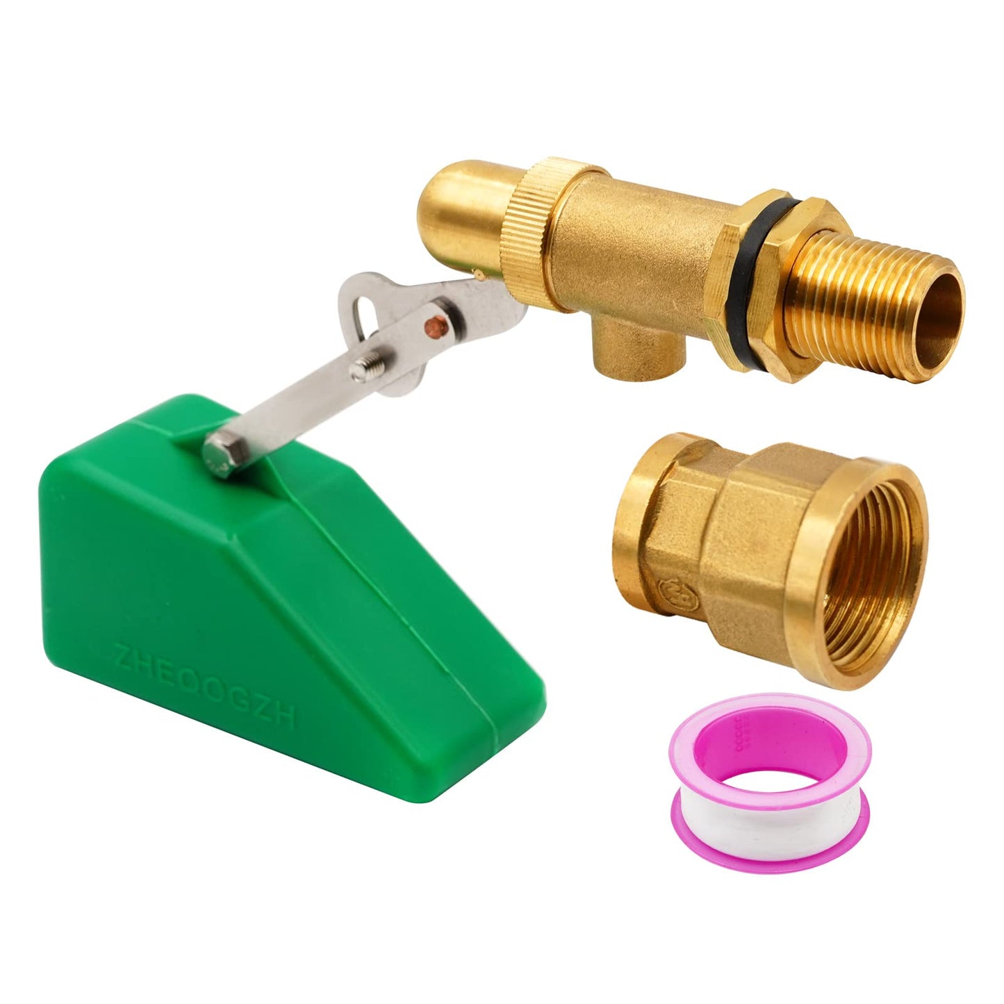 LIUCOGXI 1/2 Inch Brass Float Valve Water Valve with Adapter Pond Float Valve with Adjustable Arm Float Ball Valve for Livestock Water Trough Tank Aquariums Ponds