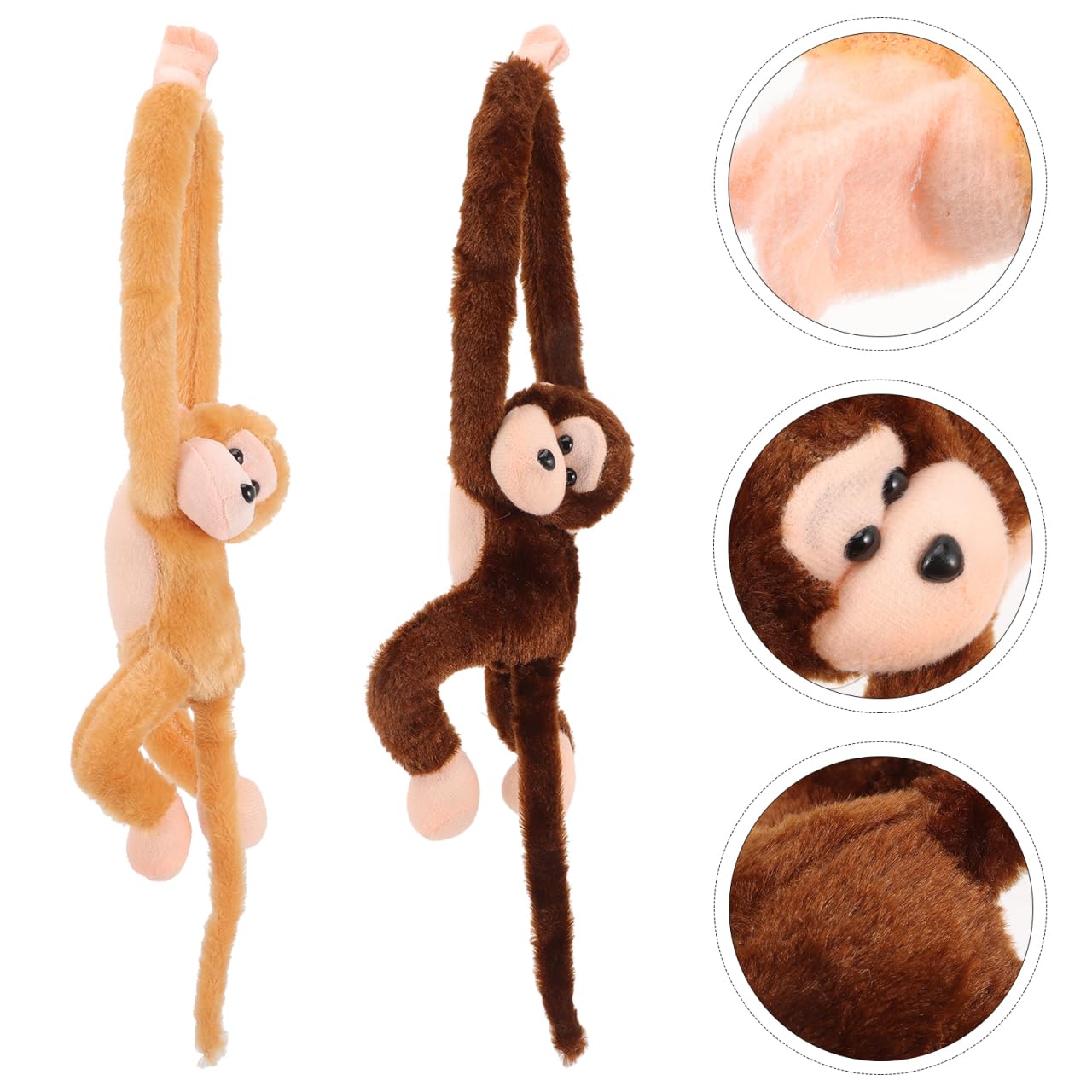 Abaodam 2Pcs Hanging Monkey Plush Monkey Stuffed Animal Cute Toy for Christmas Jungel Theme Birthday Party Favors Decorations