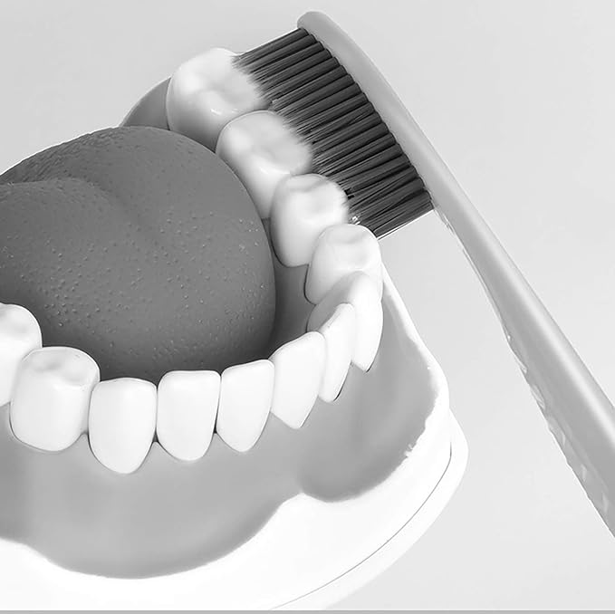 EasyHonor Huge Head Toothbrush with Hard & Firm bristles BPA Free for Proper Dental Care 4 Pack with White Hard Bristles.