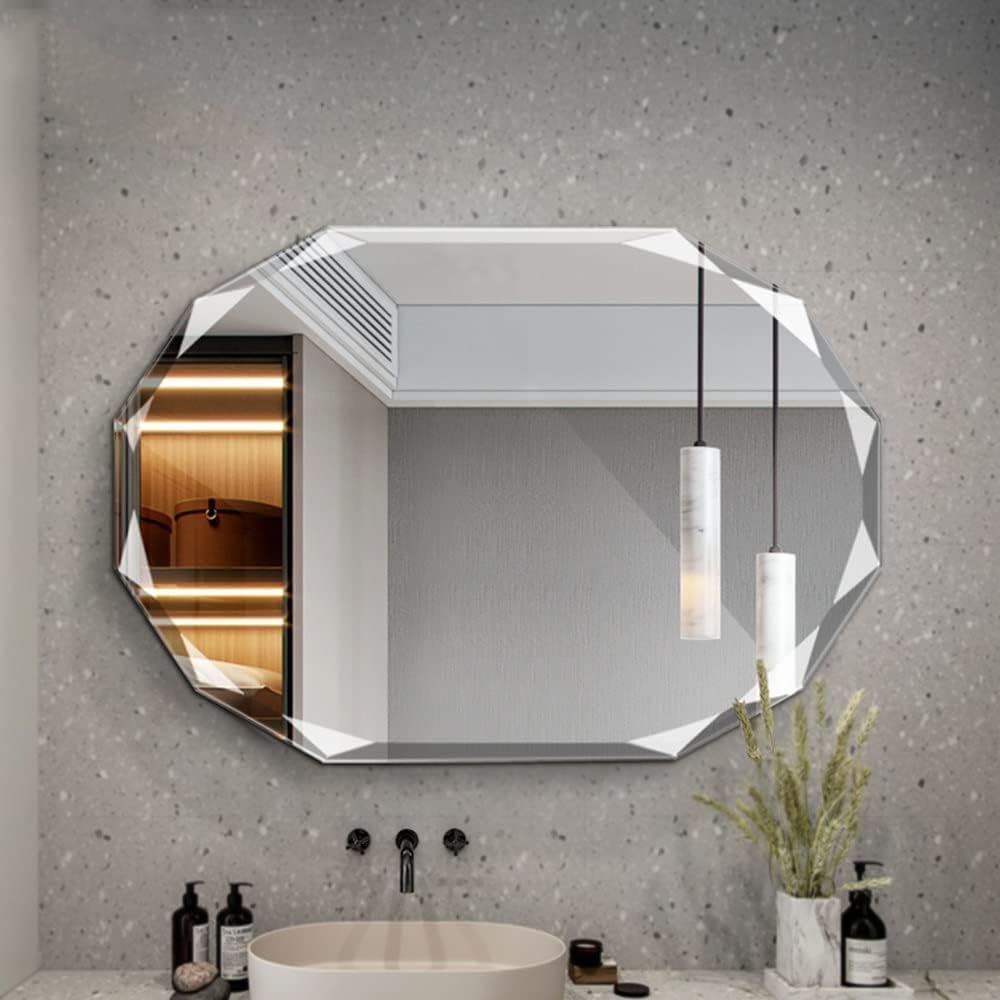 Single Beveled Edge Frameless Wall Mount Bathroom Vanity Mirror, 30” X 40”