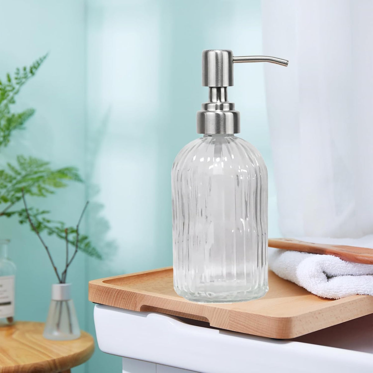 14Oz Clear Soap Dispenser Bathroom (2 Count)