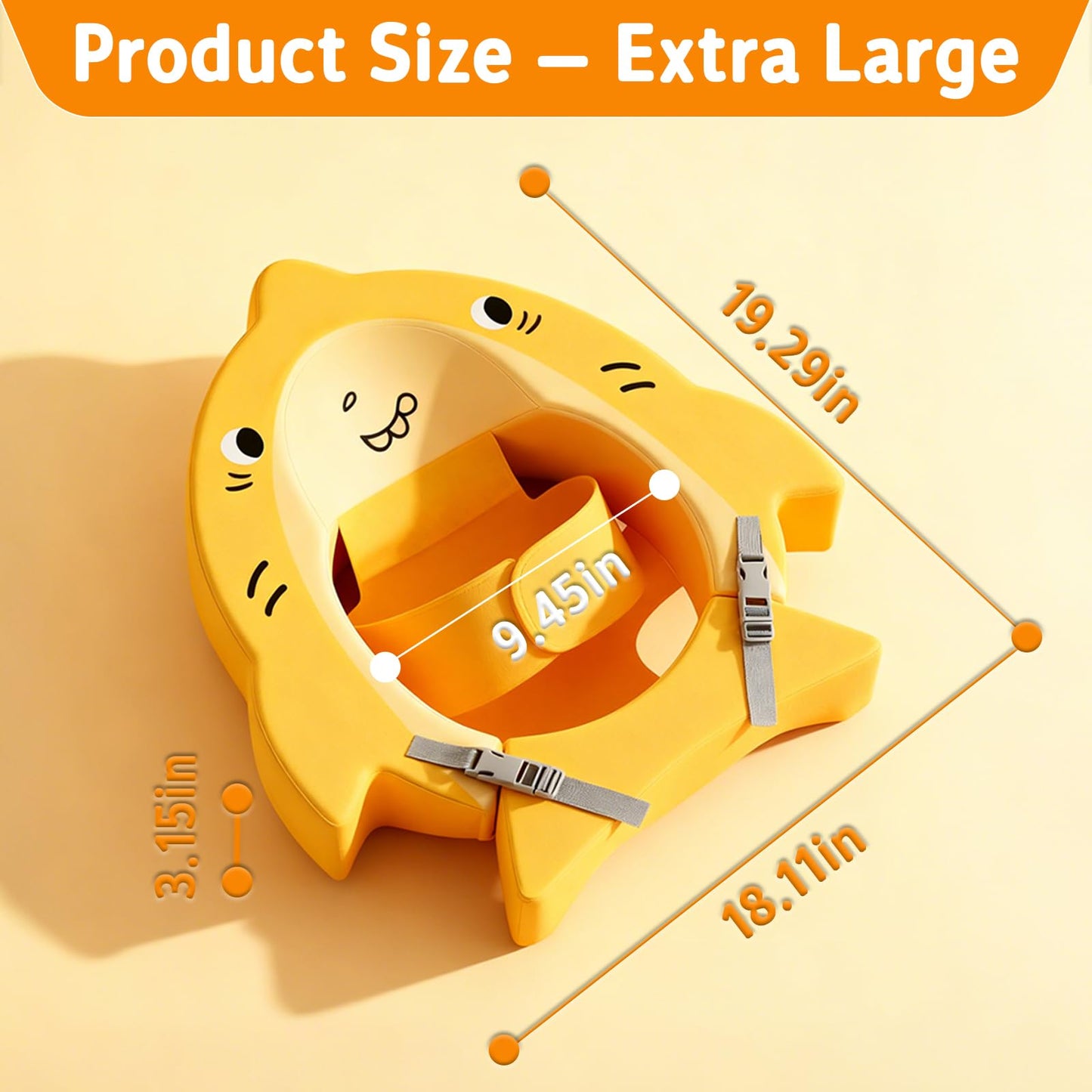 Deehouve Non-Inflatable Baby Pool Float, Solid Swim Water Float with Safety Seat,Waterproof Comfortable Waist Swim Trainers Infant Pool Essentials for 3-36 Months Beach Play (Yellow)