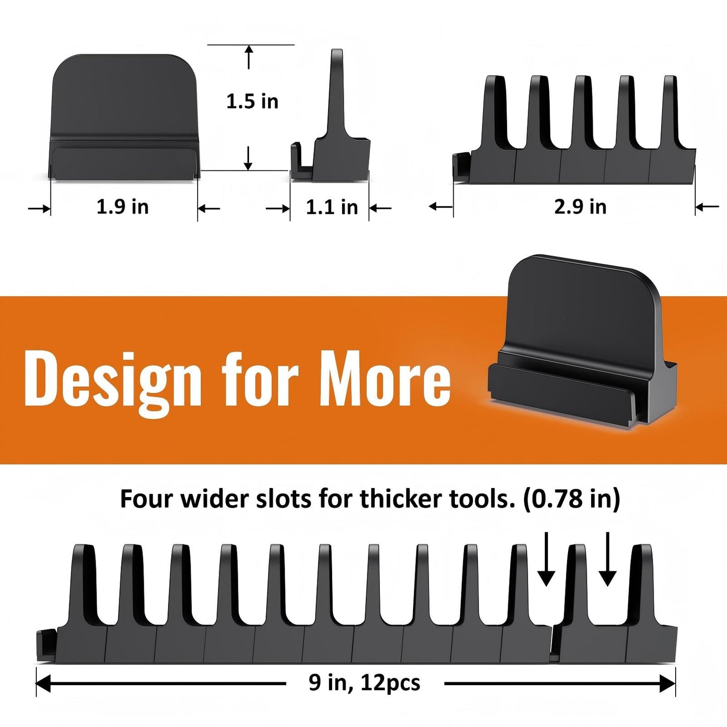 DEHOYI 24 pcs Magnetic Plier Organizer Set for Toolbox & drawer Storage|Modular Plier holders for Mechanics, Technicians, Space-Saving & Quick-Access,Gift for father and boyfriend(Black)