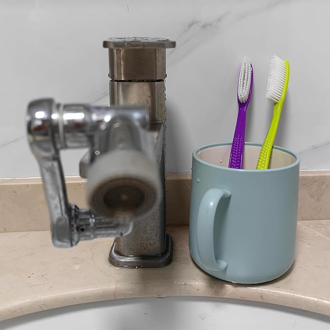EasyHonor Huge Head Toothbrush with Hard & Firm bristles BPA Free for Proper Dental Care 4 Pack with White Hard Bristles.
