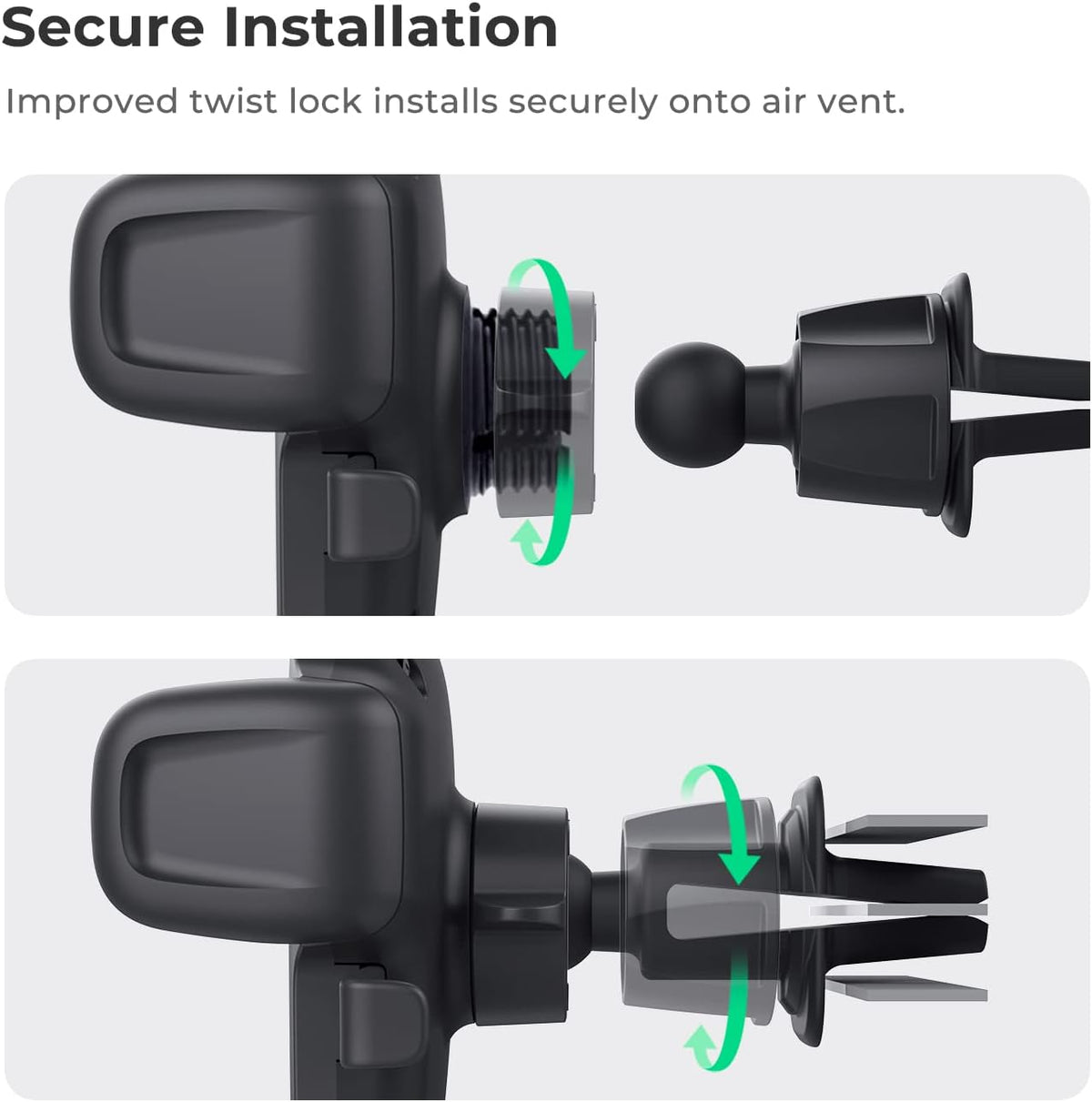 iOttie Easy One Touch Signature Air Vent & Flush Mount Combo - Universal Car Mount Phone Holder for iPhone, Google, Samsung, Moto, LG, and all other Smartphones