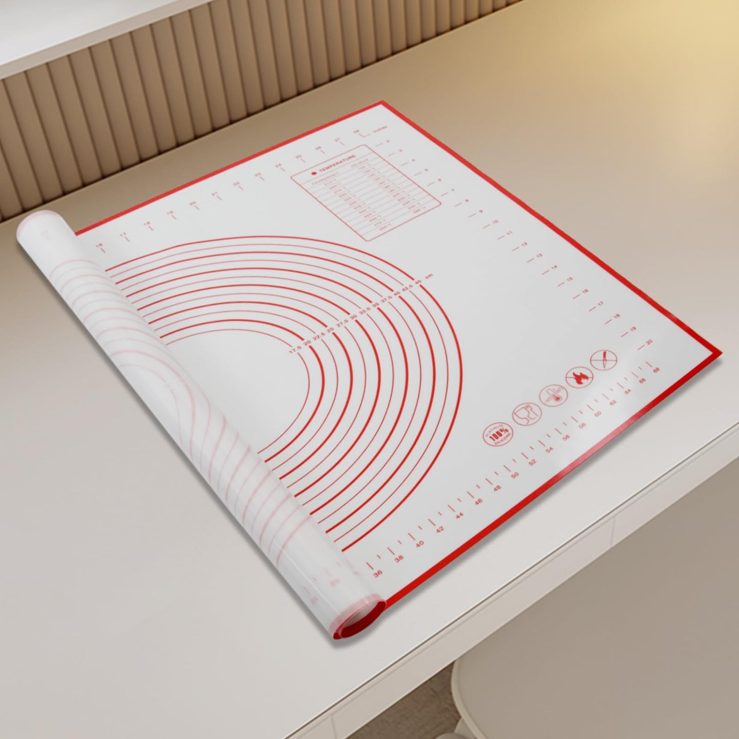 Dough Mat Pastry Silicone Baking Mats 32x24" Red for Rolling Dough Kneading Sheet Sourdough Bread Baking Supplies