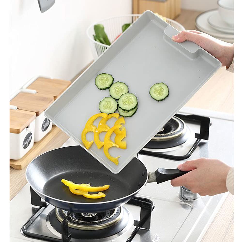 Cutting Board with Base Tray,Kitchen Bamboo Platter Great Gift for Mother’s Day,Multi-Function Pull-Out Cutting Board,Anti-Skid And Hangable