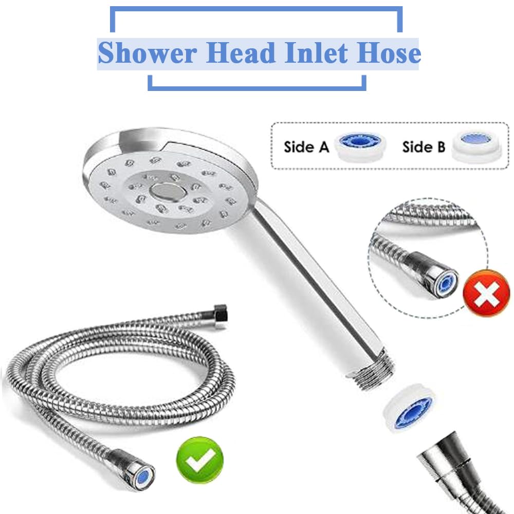 Eyech 2-Pack Shower Flow Reducer Limiter Set Water Flow Saver Adapter, 1/2 Inch Flow Restrictor Control Valve for Fixed Shower Head Handheld Shower 1.2/1.5/1.8/2.0/2.2/2.5/3.0 GPM