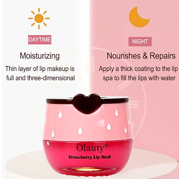 Bee Lip Balm Honey Pot,3 PCS Strawberry&Honey&Watermelon Lip Sleeping Mask,Hydrating Prevention Dry and Cracked Lip Scrubs Exfoliator Lip Care,Moisturizing Lip Mask Overnight Reduces Lip Lines