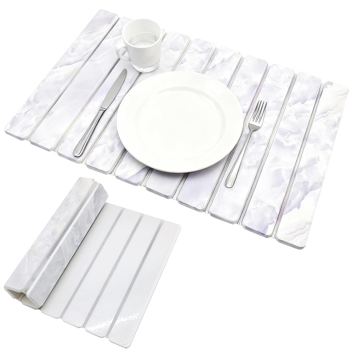 Elegant Grey Marble Drying Mat