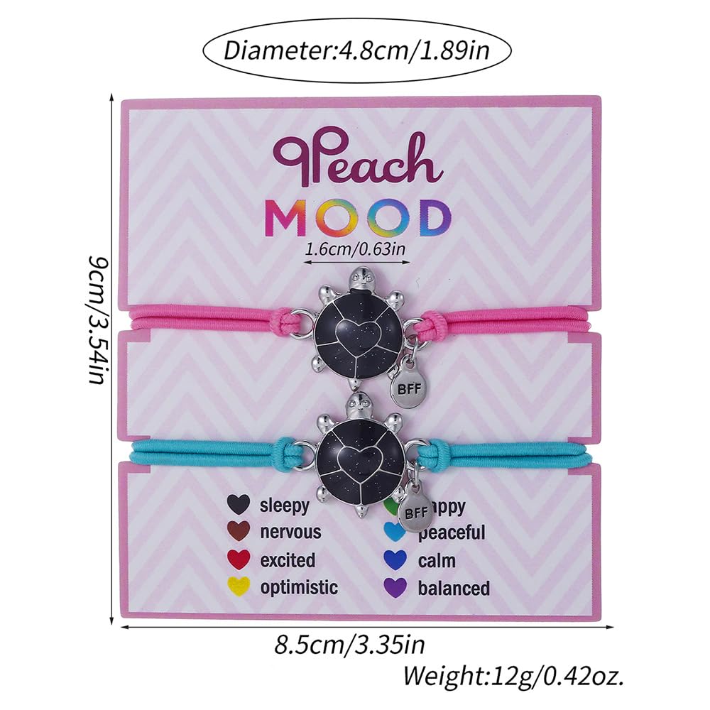 Dinosaur Frog Turtle Dragon Color Changing Mood Bracelet Set for Women Emotion Feeling Temperature Sensing Wrap Bracelet with Card Friendship Jewelry-Turtle