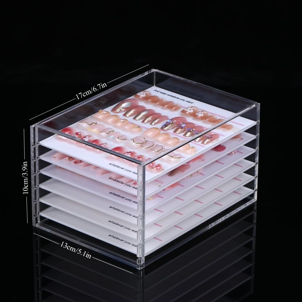 LIXIMMAZN 6 Layers Acrylic Nail Storage Organizer, Cosmetic Makeup Container Box, Clear Case Cabinet Display Used for Nail Storage and Nail Salons (6 Layers)