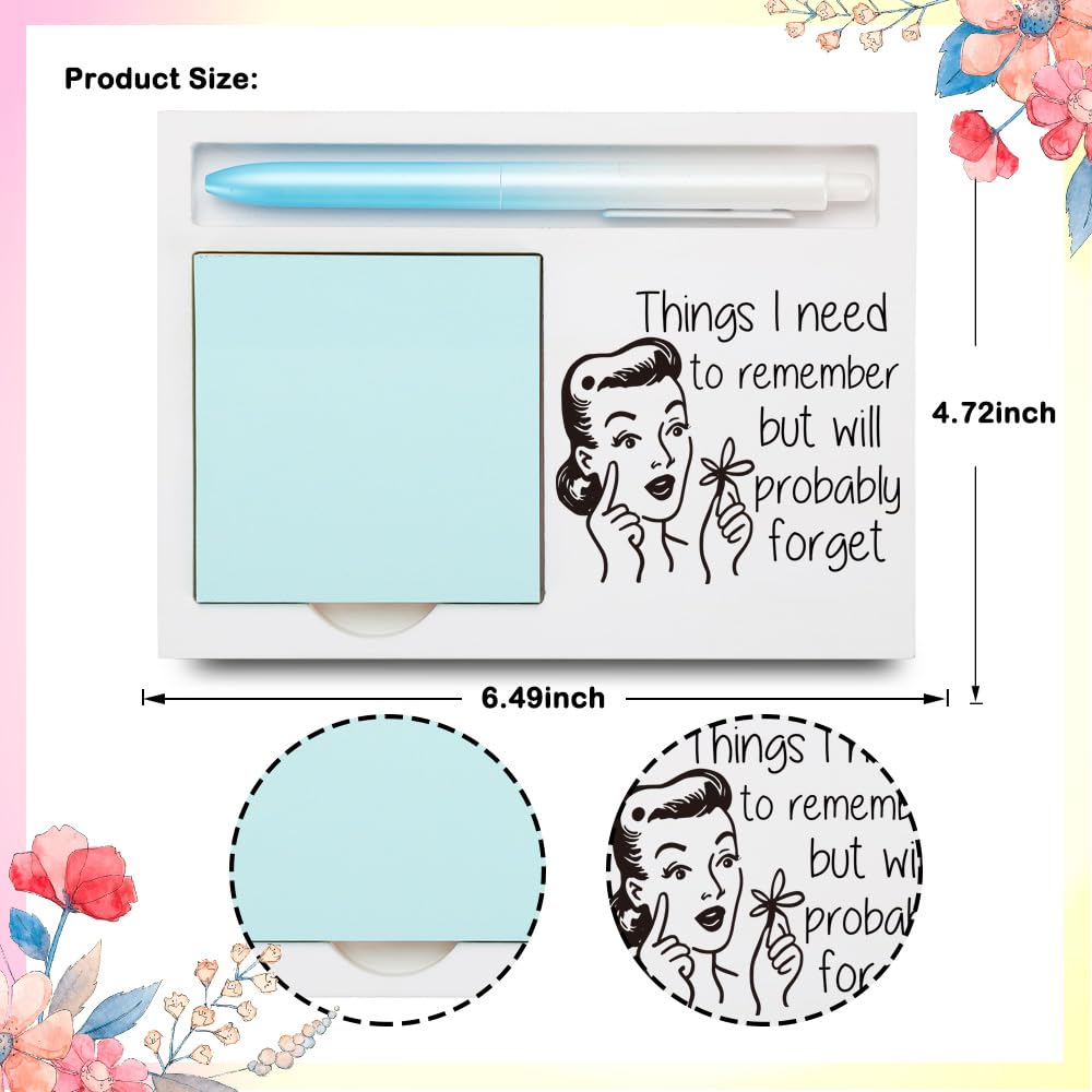 Memory Aid Appreciation Gift, Motivational Gift for Forgetful Friends, Encouraging Present for Busy Individuals, Wooden Sticky Note Holder, 16.5 x 12 x 1.5 cm, XXW25