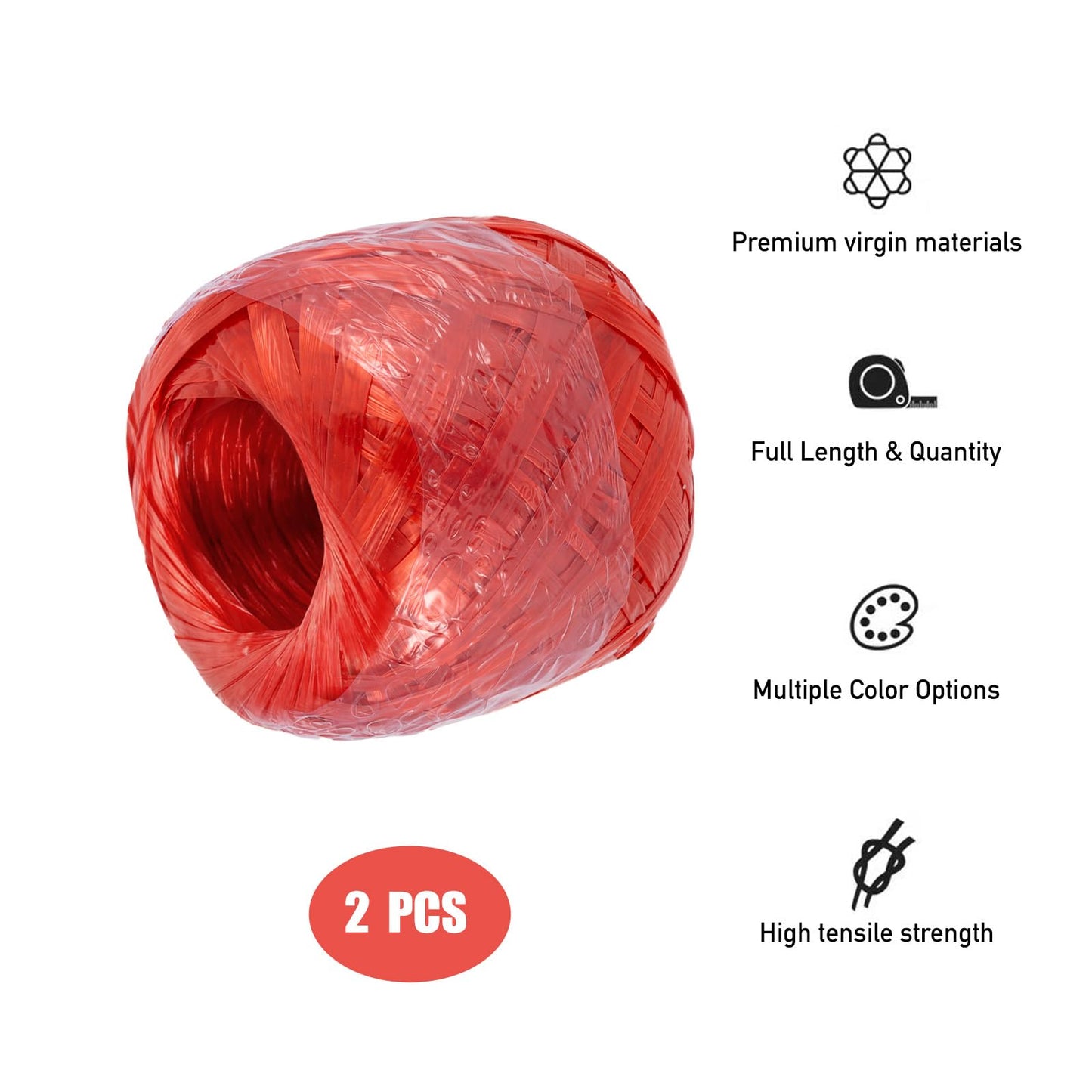 ZOWZEA 980 Feet Long Bundled Polyester Nylon Plastic Rope Twine,Polypropylene Twine for Household Gardening, Agricultural Packing, Tying, Binding, and Home Craft (Red-490Feet/Roll)