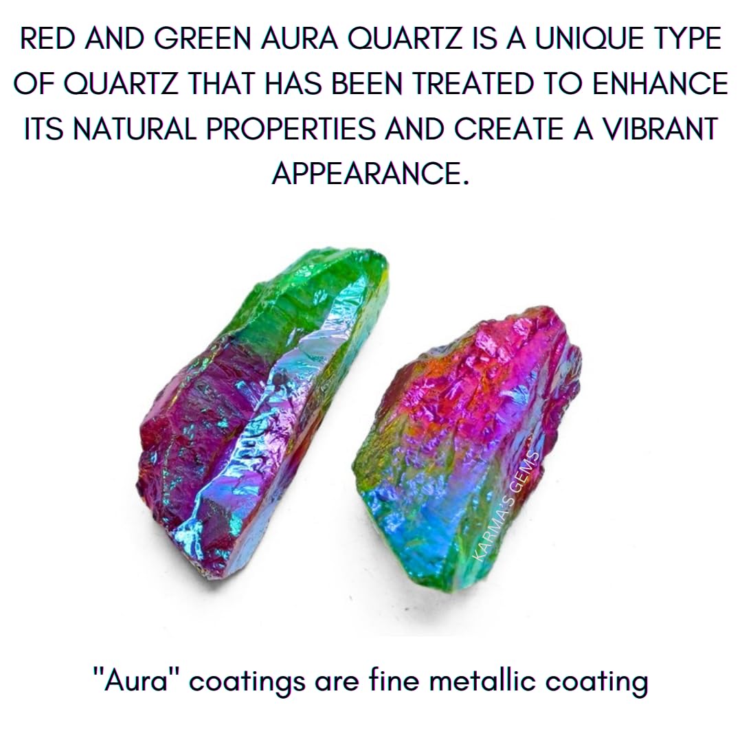 Crystals, Rocks, Jade, Crystals and Healing Stones, Witchcraft Supplies, Healing Crystals, Stones, Healing Stones, Rock Collection, Agate, Raw Stones (Ruby-Green Aura Quartz, 2 Pcs)