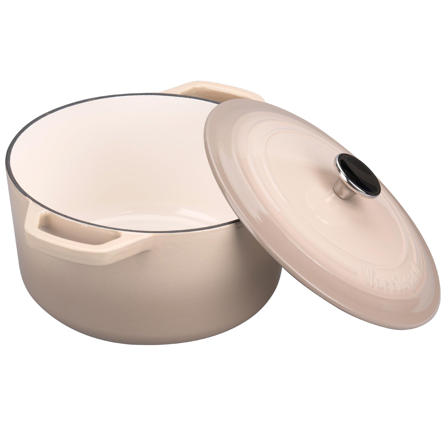 VORRINGARD Enameled Cast Iron Dutch Oven Pot with Lid, for Bread Baking, Round Bread Oven- include Sourdough Bread Baking Supplies Set, 4.5QT, Latte
