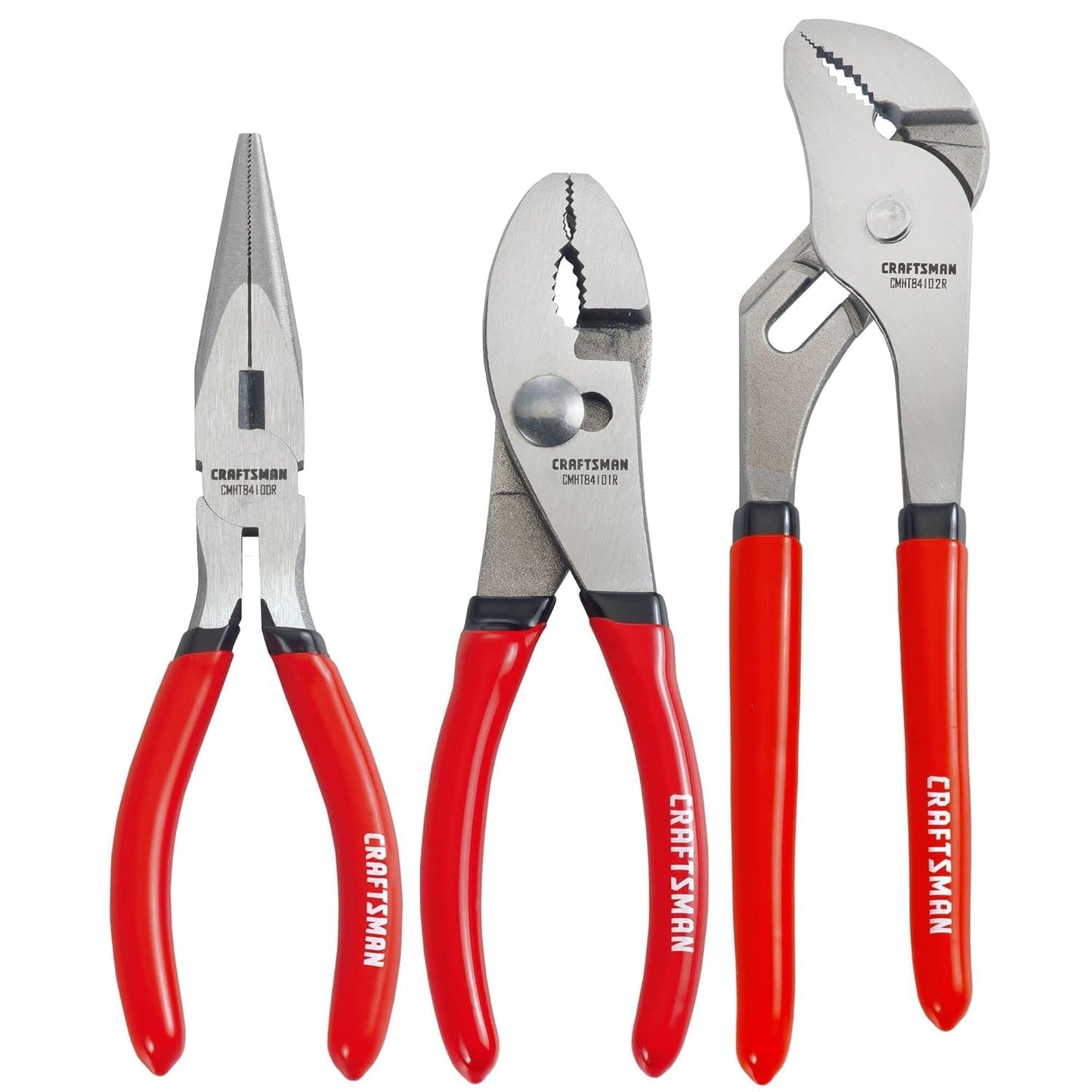 CRAFTSMAN Pliers Set, 3 Piece Set, Long Nose, Slip Joint, 8 Inch Groove (CMHT84103R)
