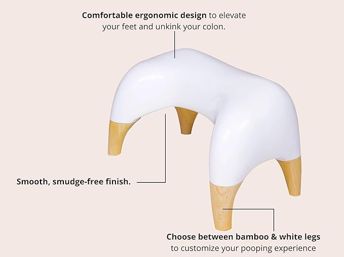TUSHY Ottoman: A Premium Toilet Stool for The Bathroom, Modern Sleek Design | Squatting Position Helps Improves Bowel Health & Relieves Constipation (Relaxed 7.5" White/Brushed Nickel)