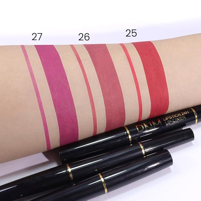 evpct 1Pcs Ruby Red Matte Lip Liner and Lipstick Combo Set Kit for Women, Magic Neutral Lipsticks 24 Hours Original Lipstick and Lips Liner Pencil Stain Gloss Makeup Long Lasting Waterproof, 25#