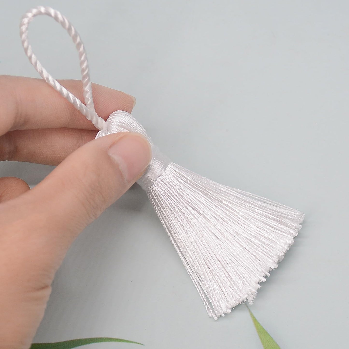 Bookmark DIY Decoration Crafts Tassels: 30pcs Sewing Fringe with String for Graduation Cap Memorial Hanging Ornament,Jewelry Making,Earring Keychain Accessory,Pillow Trim,Key Charms (White)