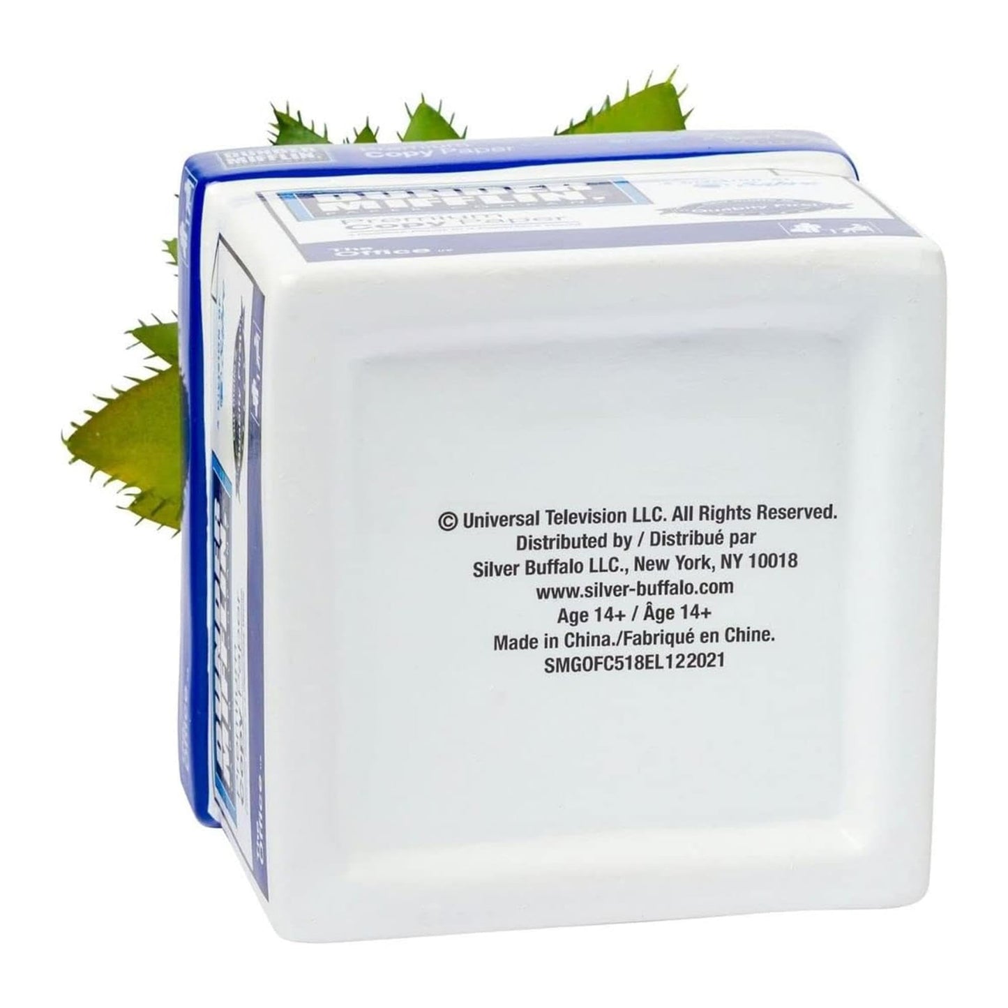 Silver Buffalo The Office Dunder Mifflin Paper Box Decorative Artificial Faux Greenery Plant in Ceramic