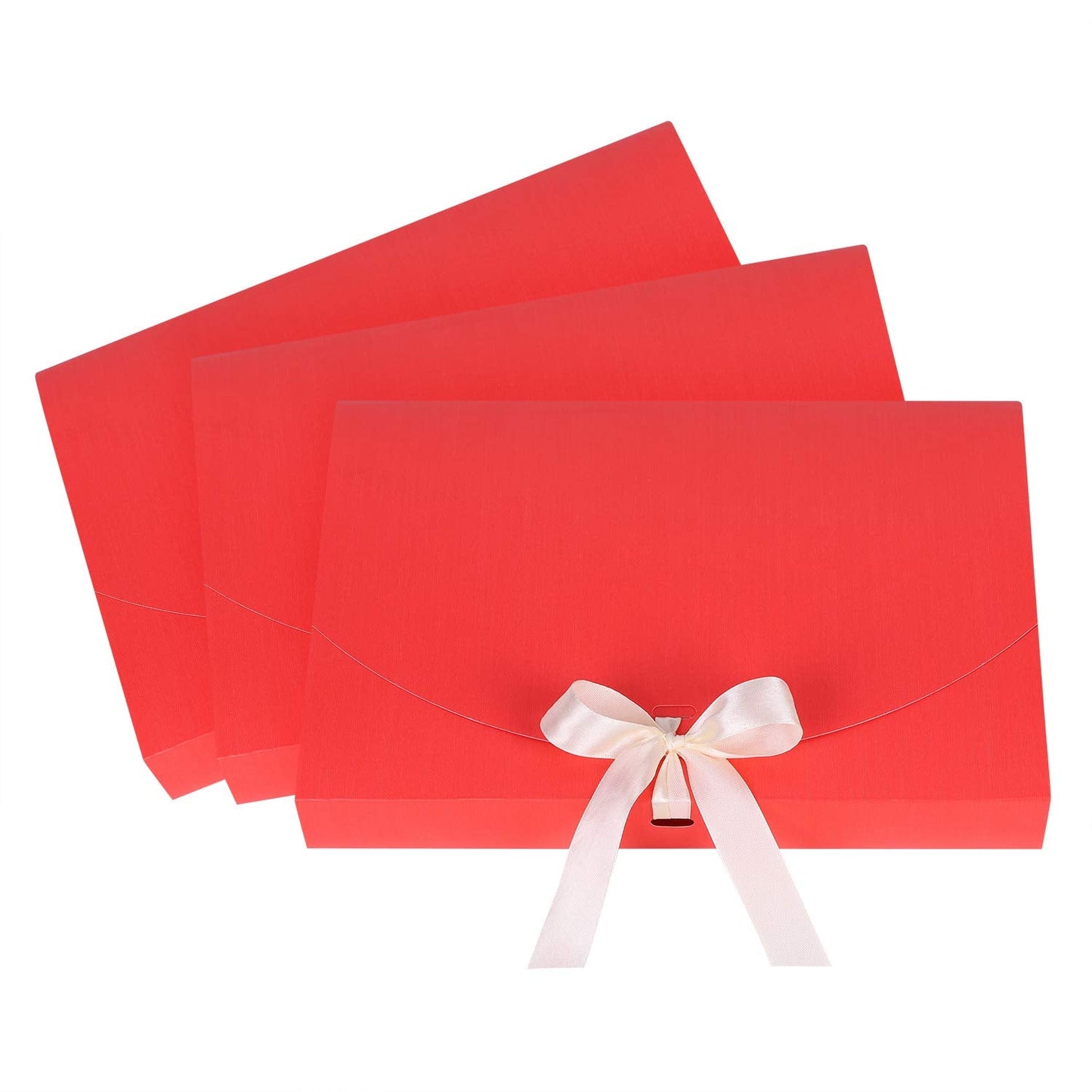 10 Pack Gift Card Boxes Large Luxury Gift Envelope Wrapping Box with Lid Ribbon Shirt Gift Box for Birthday Wedding Proposal Parties Christmas Valentine New Year Gift Present Packaging Box