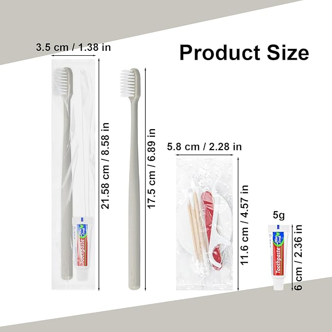 Disposable Toothbrushes, Toothbrush and Toothpaste, Toothbrush and Toothpaste Travel, Comes with Hotel Vanity Set, Individually Packaged, Suitable for Hotel, Home, Camping, Travel (100-PACK)