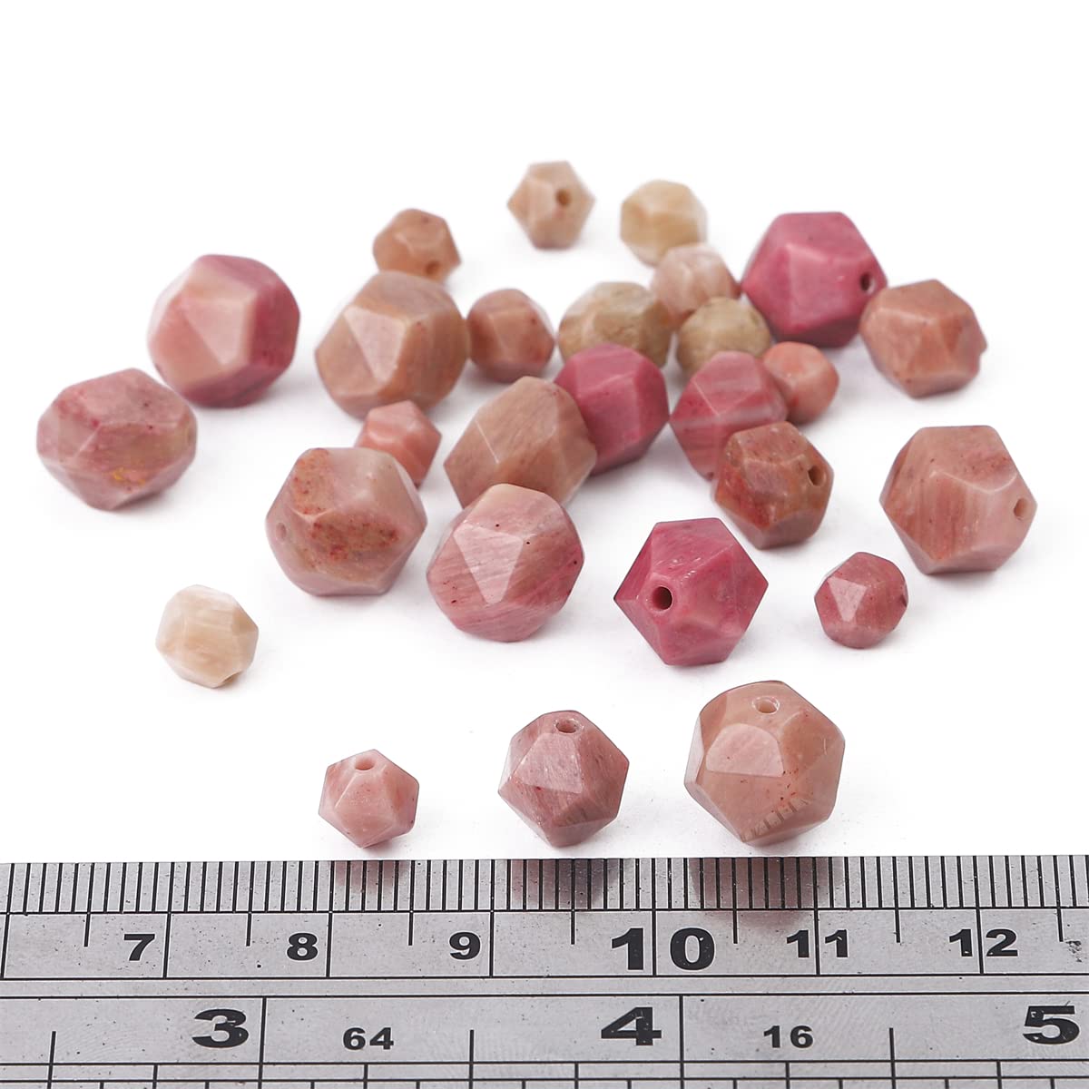 BEADIA Faceted Natural Red Wood Marble Stone Round Beads 6mm 36cm/Strand for Jewelry Making
