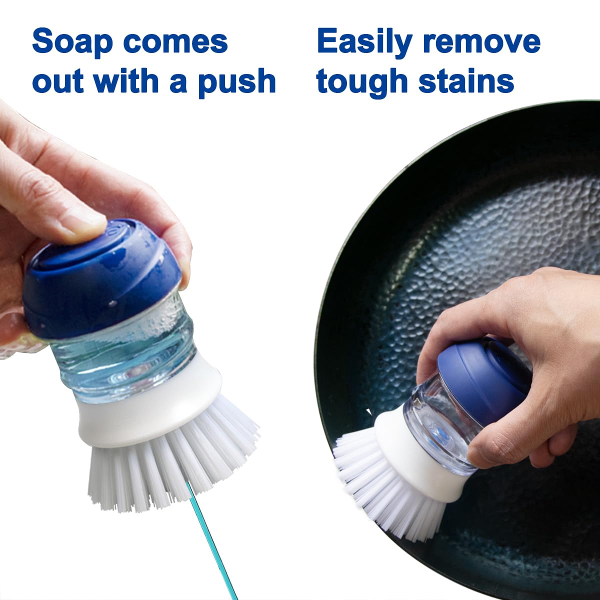 CELOX Soap Dispensing Dish Brush with Holder, Dish Scrub Brush with Holder
