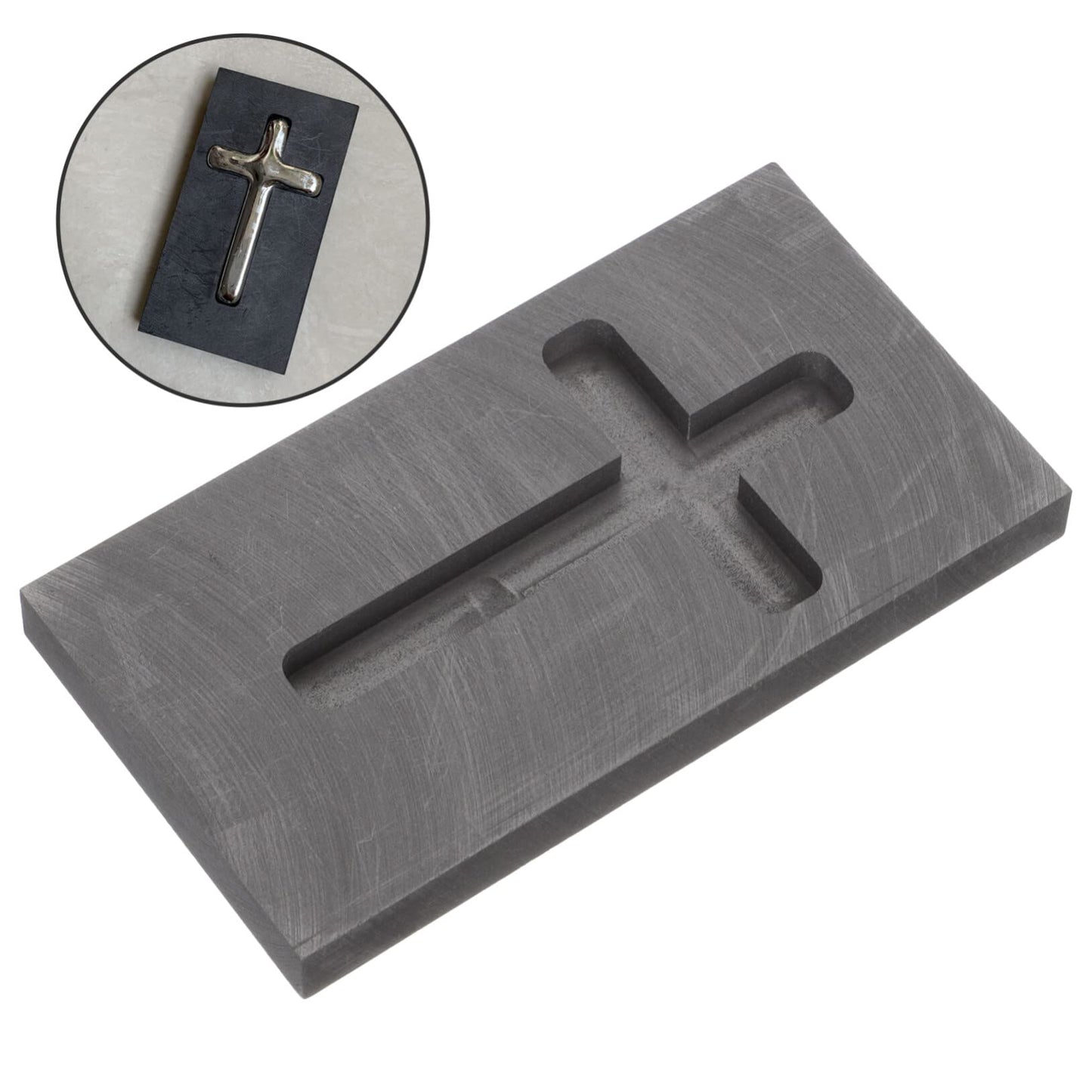 4pcs Gold Silver Graphite Ingot Mold Cross Shape Jewelry Melting Tool for Casting High Thermal Stability Conductivity for Melting Alloys