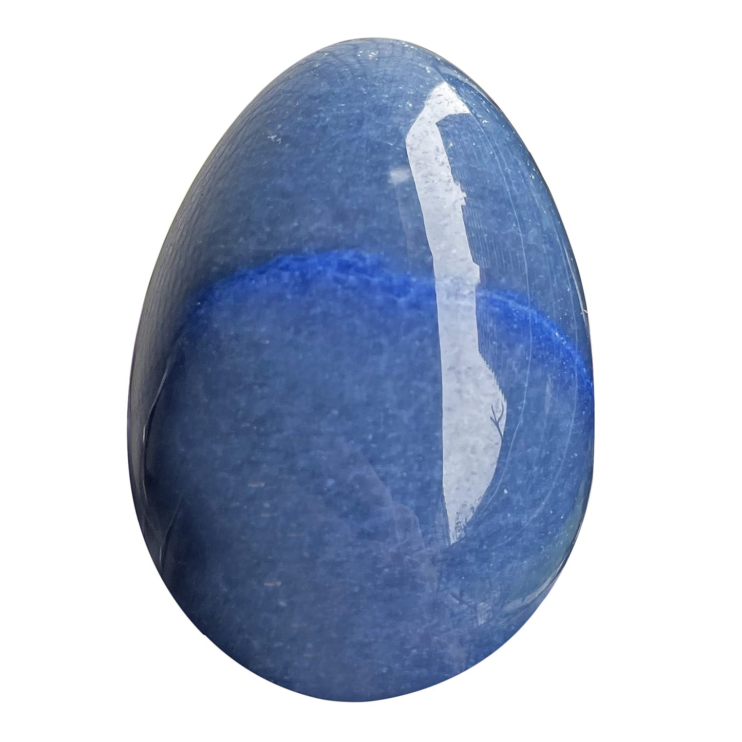 favoramulet Polished Stone Egg for Easter Day, Palm/Pocket/Worry Enegry Healing Crystal Display Sphere Figurine Fengshui, Blue Aventurine 1.8" x 1.3"