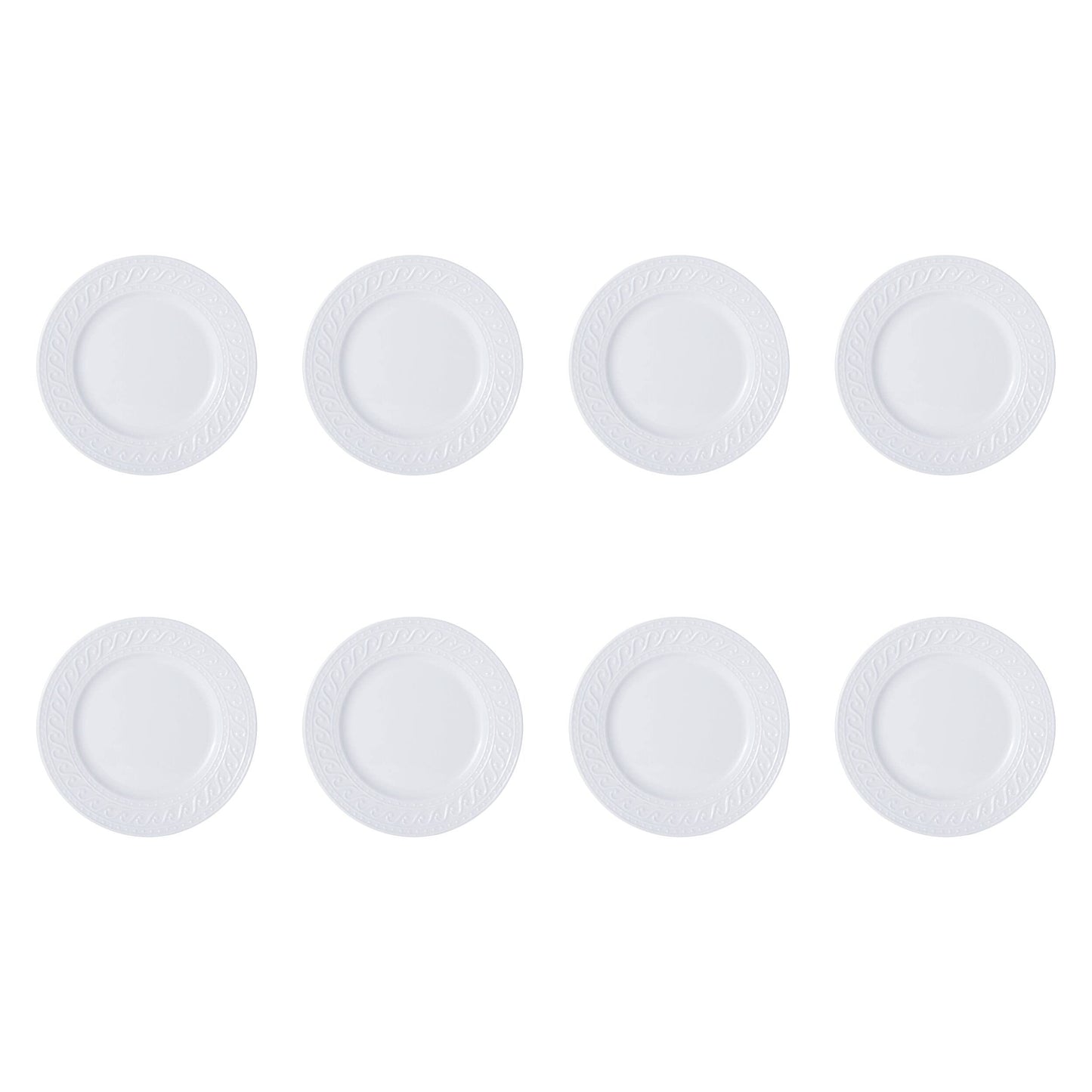 Pfaltzgraff Sylvia 32-Piece White Dinnerware Set, Service for 8, Durable Stoneware Plates, Bowls, and Mugs, Microwave and Dishwasher Safe