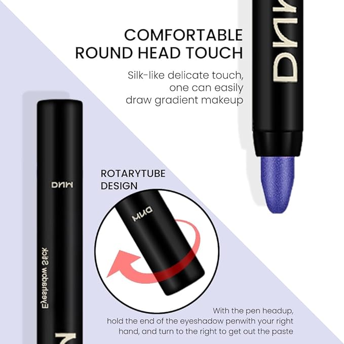 evpct 2Pcs Cream Eyeshadow Sticks Set for Eyes Waterproof, Midnight Blue Shimmer & Blue Shimmer Matte Eye shadow Stick Pencil Pen Bulk sombras en crema para ojos 31+32