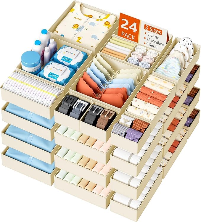 Drawer Organizer Clothes Storage (24 Count)