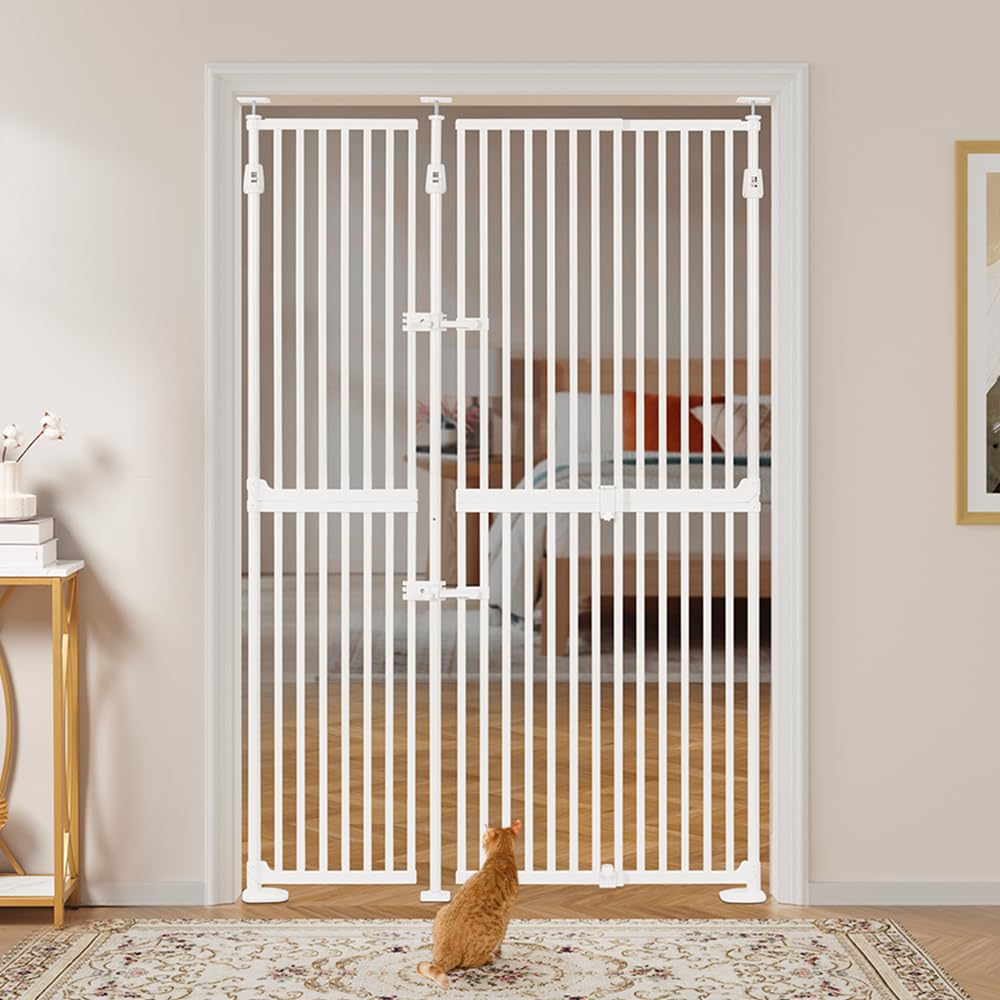 unipaws 75" H Extra Tall Cat Safety Gate, Auto Closing and No Drilling