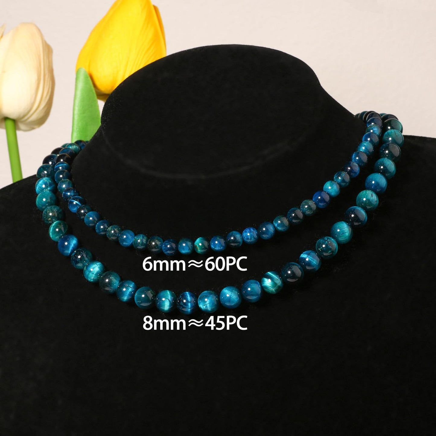 6mm Blue Tiger-Eye Natural Stone Beads Round Loose Beads for Jewelry Making Yochus DIY Beads Bracelet Necklace