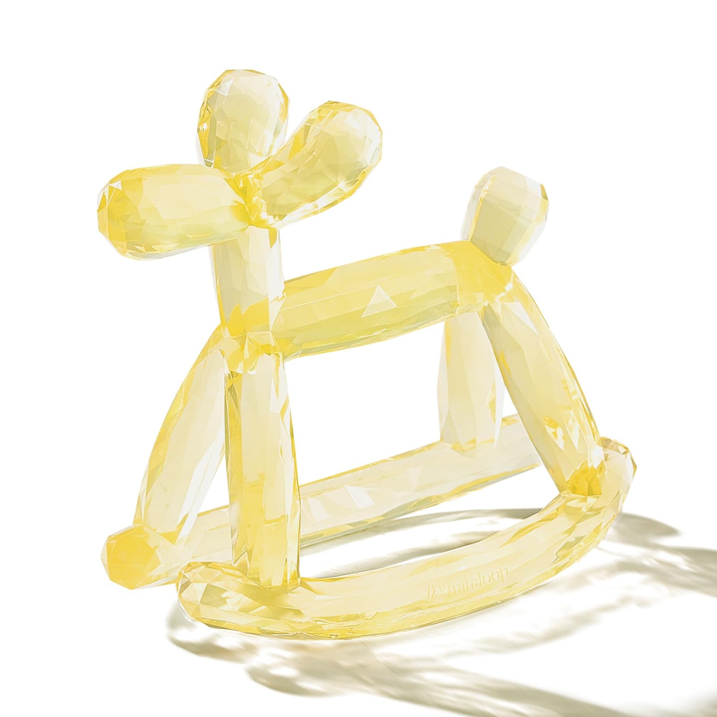 Miraloop Crystal Jelly Baby Teether – Jellydog Teething Relief Toy for Infants 3-6 Months, Silicone Handheld Teething Toy, BPA-Free, Odorless, Prevents Choking, Safe for Babies (Citrine)