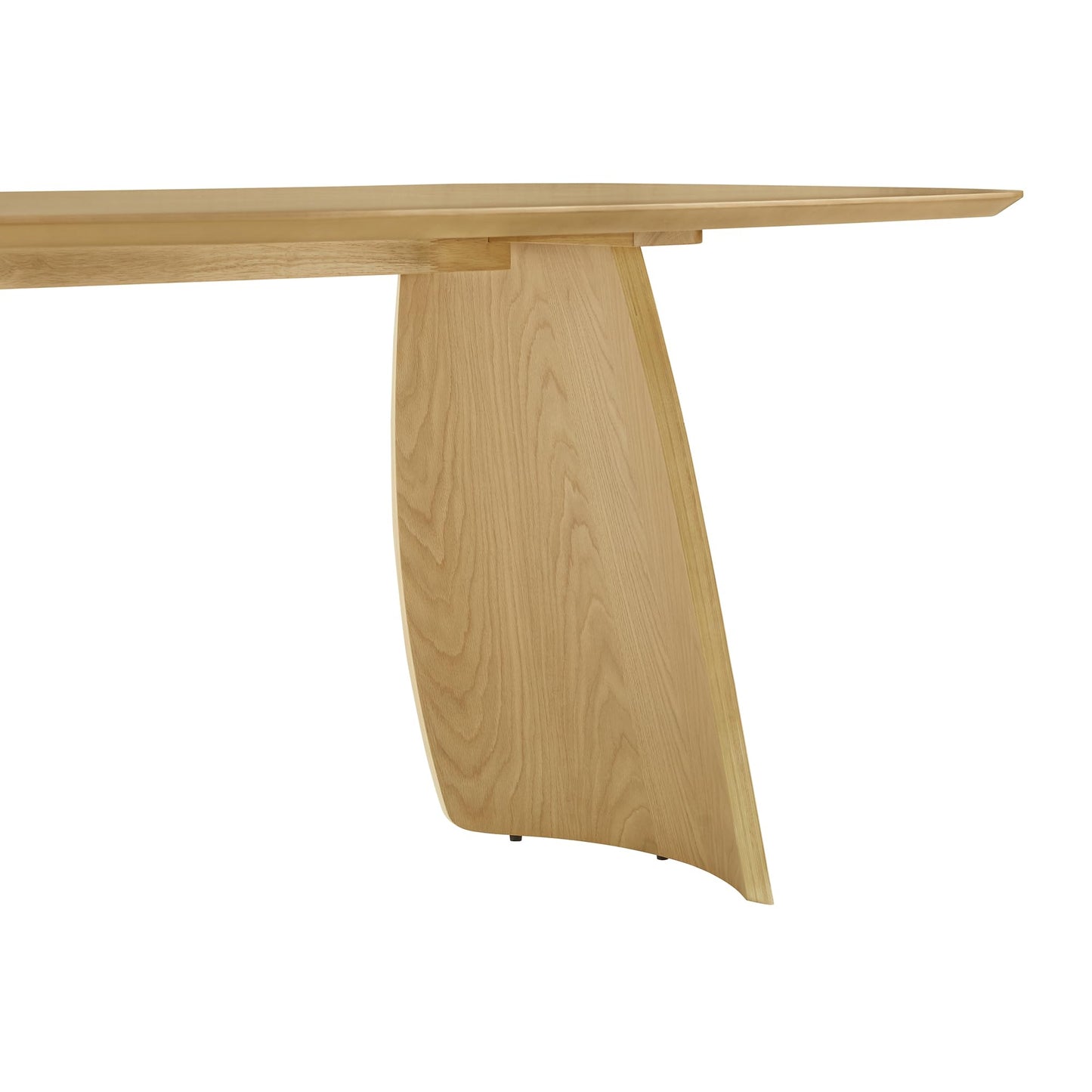 CHITA 71" Modern Dining Table for 6, Rectangle Wood Kitchen & Dining Room Table, Solid Rubberwood Frame, Bentwood Legs, Oak Venner