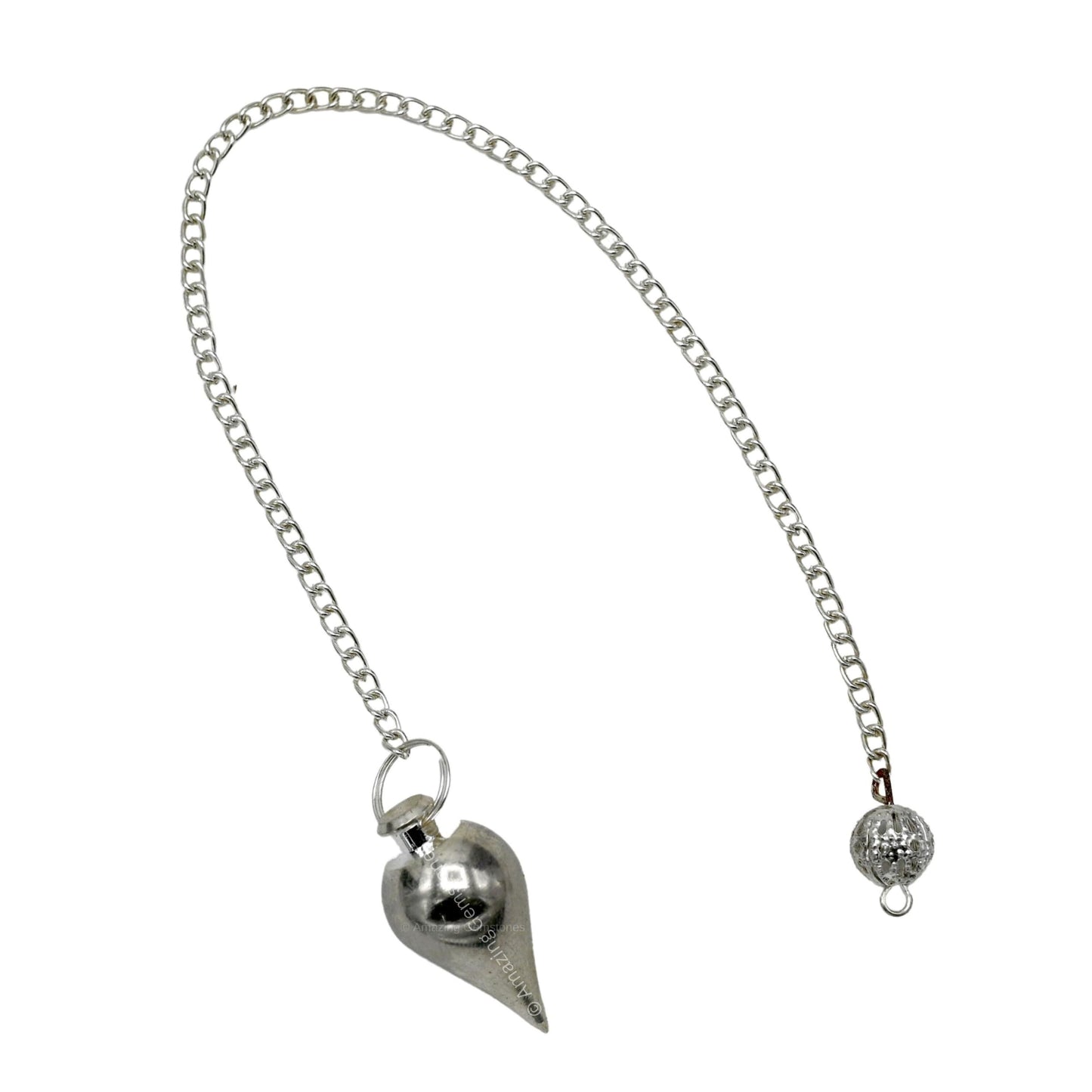 Amazing Gemstone Healing Metal Pendulums for Divination, Silver Cone Steel Copper Pendulum High Energy Pendulo de Bronce Pendulos de Mesa MP1